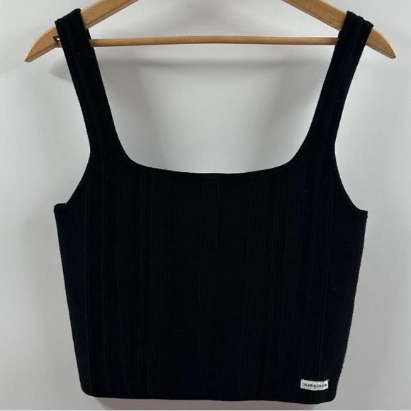Calvin Klein Tops - Calvin Klein Jeans Womens Black Knitwear Sweater Cropped Tank top Medium